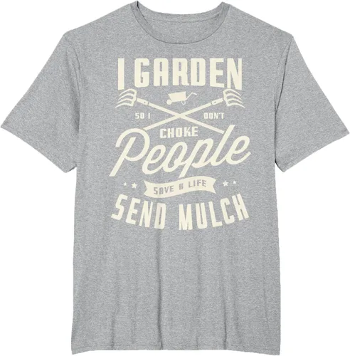 Vista 29 de I garden so I don't choke People save Life spend mulch T-Shirt, Negro