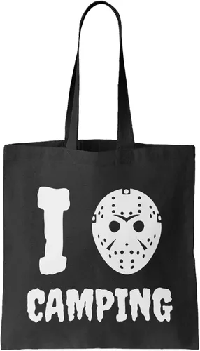 Vista 10 de Camp Crystal Lake Scenery - Bolsa reutilizable para comestibles con máscara Jason (negro)