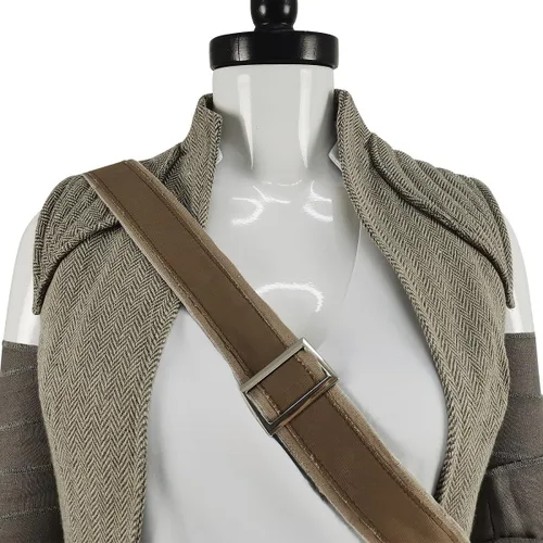 Vista 4 de Disfraz de Rey Skywalker para adultos, uniforme Jedi, conjunto completo de bata con capucha con cinturón, trajes de Halloween para mujer