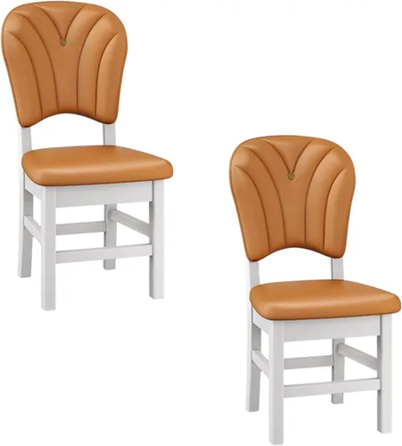 Vista 17 de Upholstered Leather Dining Room Chairs, Dining Chairs Set Kitchen Chair with Solid Wood Legs, Dining Room Side Chair for Bedroom, Vanity, Living