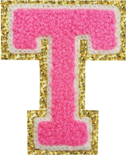 Vista 34 de 3Pcs Letter Patches Varsity Glitters Chenille,SPRT Iron on Blue Letter Patch,Alphabet Cloth Patch for Team Costume Decoration 3.1in Height S