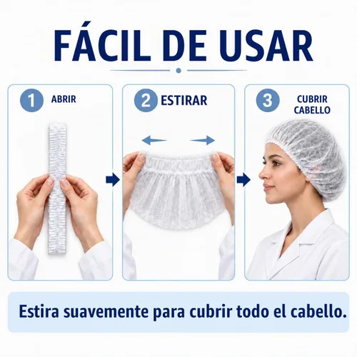 Vista 8 de Gorras Bouffant desechables, red de pelo de 21 pulgadas, tapón elástico para servicio de alimentos, cubierta de cabeza para dormir (blanco-1000)