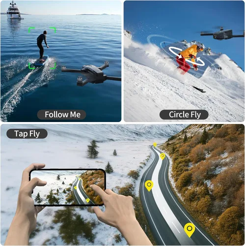 Vista 4 de Dron GPS con cámara 4K para adultos Cámara IMX SENS Tarjeta SD, retorno automático a casa, menos de 249g, cuadricóptero plegable GPS RC profesional