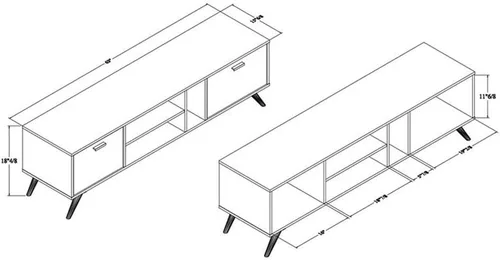 Vista 2 de Baxton Studio Kelson - Soporte para TV, color gris oscuro/dorado