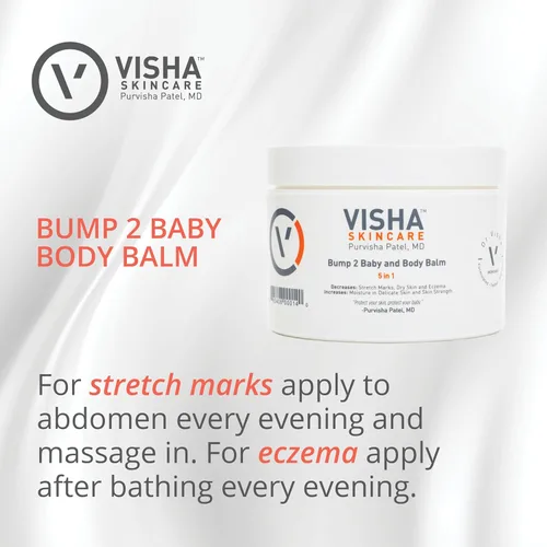 Vista 4 de Visha Skincare Bump 2 Baby Body Balm Alivia la piel seca y el eccema Previene las estrías Fortalece la piel Crema corporal para pieles