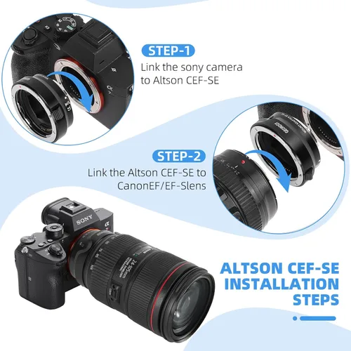 Vista 6 de Adaptador de montaje de lente de enfoque automático Canon EF/EF-S a