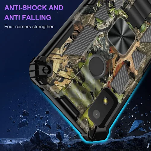 Vista 3 de Funda para teléfono Cricket Debut Smart, Cricket Debut Smart 2022 con protector de pantalla, soporte de anillo para soporte magnético de automóvil