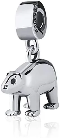 Vista 2 de Bolenvi - Colgante de plata de ley 925 diseño de oso polar para pulseras o collares