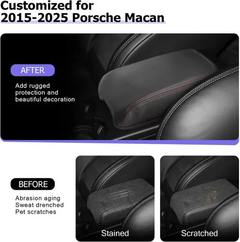 Vista 5 de LUWU Funda para consola central Porsche Macan 2024 2025 compatible con Macan 2015-2020 2021 2022 2023 2024 2025 Accesorios Macan Funda