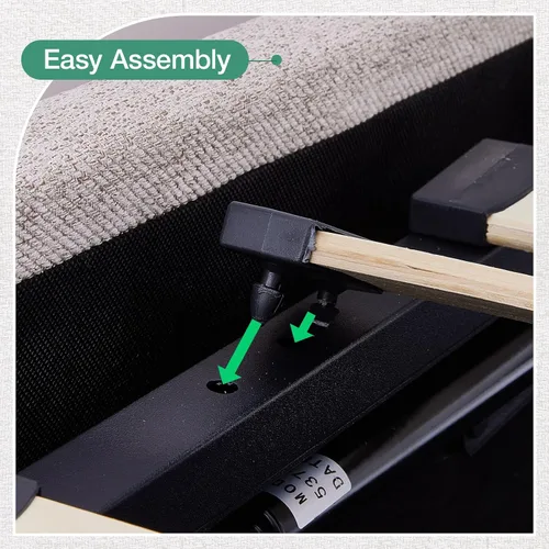Vista 7 de Novilla Base de cama Queen con almacenamiento elevable, base de cama de plataforma tapizada con almacenamiento, no necesita somier, soporte