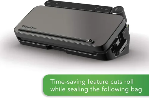 Vista 5 de Máquina Selladora al Vacío FoodSaver con 4 Ajustes Incluyendo Pulso y Marinado con Bolsas Selladoras y Rollo, Selladora al Vacío Portátil