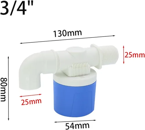 Vista 5 de Válvula de flotador de control automático de nivel de agua de 1/2 pulgadas, 3/4 pulgadas, 1 pulgada para piscina de torre de tanque, tope de entrada