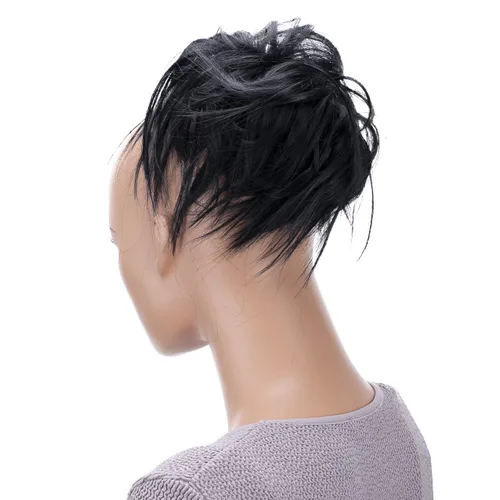 Vista 4 de CAISHA Prettyshop - Banda elástica XXL tipo postizo de cabello voluminoso ondulado, ideal para peinados recogidos de novias o rodetes desaliñados