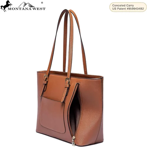 Vista 4 de Montana West Bolso de mano para mujer bolso de hombro de cuero vegano tamaño grande y mediano juego de 2 monederos