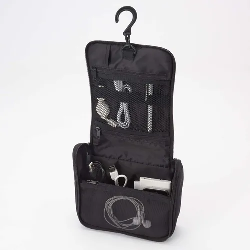 Vista 7 de Muji Funda de viaje colgante de poliéster, 6.3 in de ancho x 7.5 in de profundidad x 2.4 in de alto, color negro
