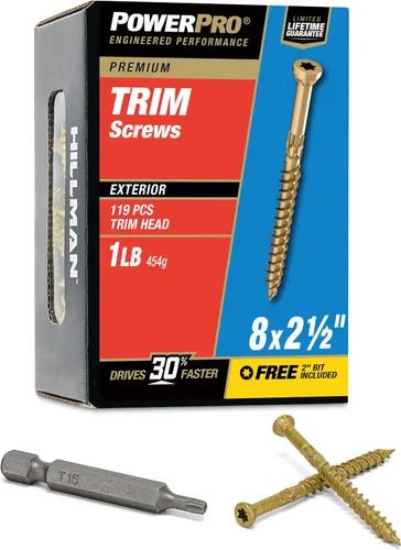 Vista 8 de Power Pro 48630 Tornillos de molde, #8 x 1-5/8", tornillos multiusos para madera, cubierta, compuesto y moldura exterior, resistente a la corrosión