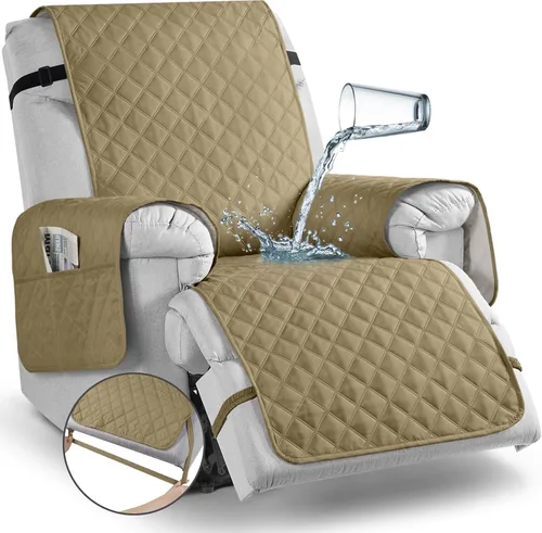 Vista 58 de TAOCOCO - Funda antideslizante para silla reclinable, funda para sofá, funda para silla reclinable pequeña con correas elásticas, protector