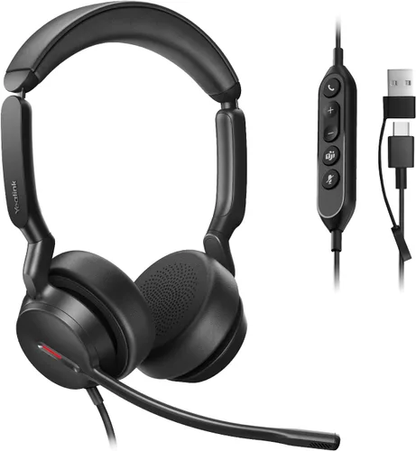 Vista 7 de Yealink Auriculares USB con cable UH44, certificados por equipos