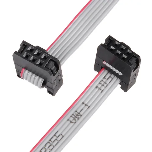 Vista 5 de uxcell IDC 6 pines conector plano cinta cable hembra longitud 11.8 in 0.079 in paso, 5pcs