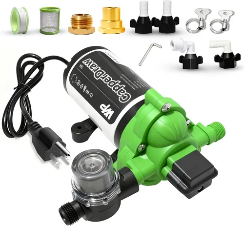Vista 10 de Bomba de presión de agua serie 33 de 12 V CC, bomba de diafragma autocebante de 4.0 GPM 50 PSI, interruptor de presión inteligente