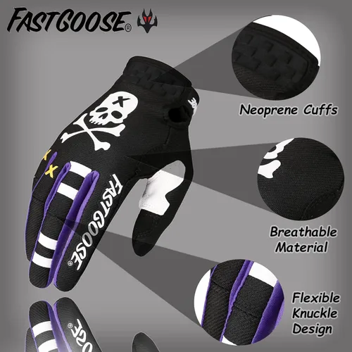 Vista 2 de Guantes para Motocicleta y Moto de Tierra - Guantes para Motocross, Moto y ATV para Carreras Todo Terreno, Deportes de Ciclismo