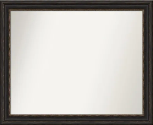 Vista 839 de Amanti Art Espejo de pared personalizado no biselado (25 x 25 pulgadas), marco de bronce acentuado, varios tamaños personalizados, espejo de baño