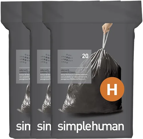 Vista 42 de simplehuman Forro para bote de basura de ajuste personalizado, 45 litros/12 galones, 20 unidades (paquete de 2)