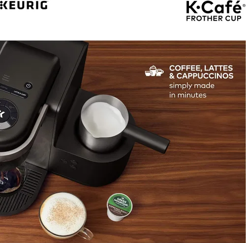 Vista 13 de Keurig Funciona con leche no láctea, espuma caliente y fría, solo cafeteras compatibles K-Café, 34 onzas, espumador de carbón