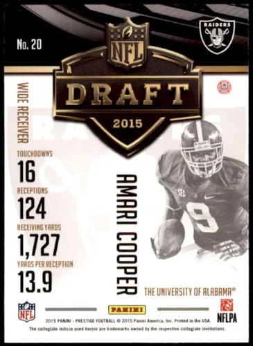 Vista 2 de Amari Cooper Rookie Card 2015 Prestige Draft Big Board #20