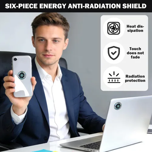 Vista 3 de Bloqueador Emf de 12 piezas para teléfono celular, bloqueador de radiación, calcomanías Emf para teléfono celular, un regalo práctico