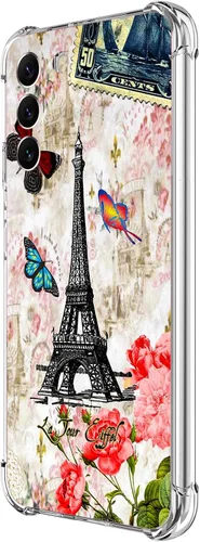 Vista 13 de Funda para Galaxy S23 FE, protección contra caídas de flores de mariposa azul, a prueba de golpes, carcasa protectora de cuerpo completo resistente