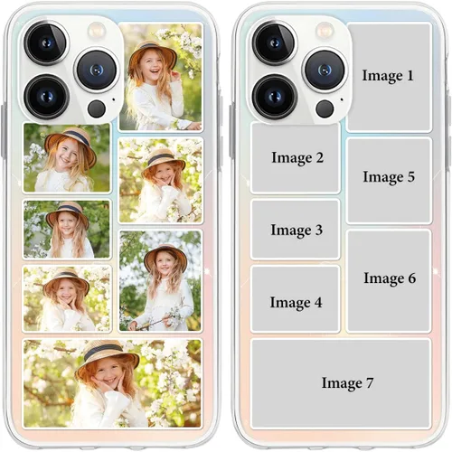 Vista 10 de CUBICER Fundas para teléfono con fotos personalizadas para parejas, protector transparente impermeable para marido y esposa, funda transparente