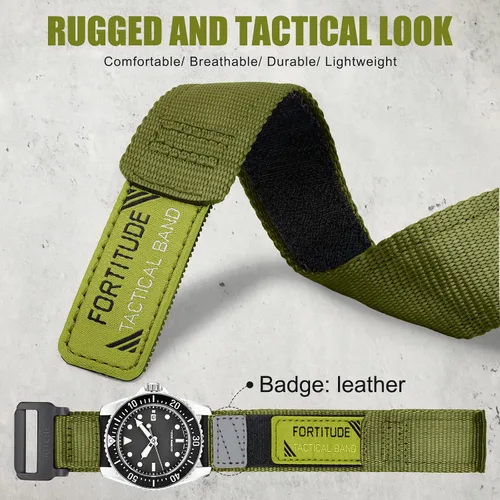 Vista 2 de Ritche - Correa de reloj deportiva de nailon para Navidad, liberación rápida, 20 mm, 22 mm, correa de reloj de repuesto compatible con el reloj