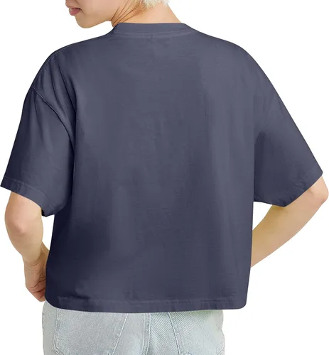 Vista 2 de Hanes Originals, camiseta corta con cuello redondo para mujer, 100% algodón