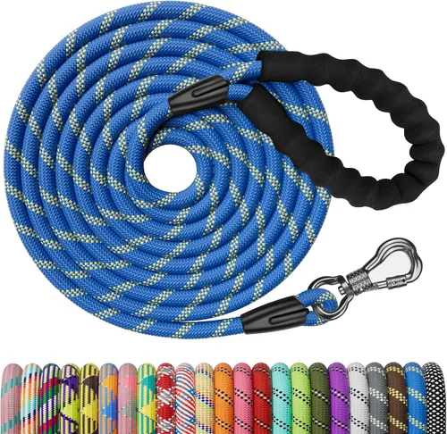 Vista 19 de NTR Correa de perro de 3 pies resistente, Correas de perro de cuerda verde con gancho giratorio y con candado y mango acolchado cómodo, Correa