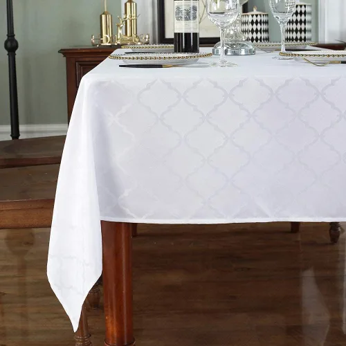 Vista 12 de Mantel Sastybale antiarrugas y resistente a las manchas, de tela, rectangular, para mesa de comedor o decoración de fiesta, cubierta de trapo