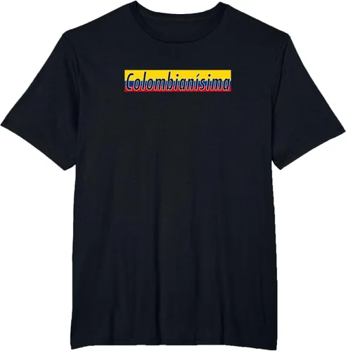 Vista 38 de Camisas Colombianisima Colombia para mujer Bandera de Colombia, Negro, S