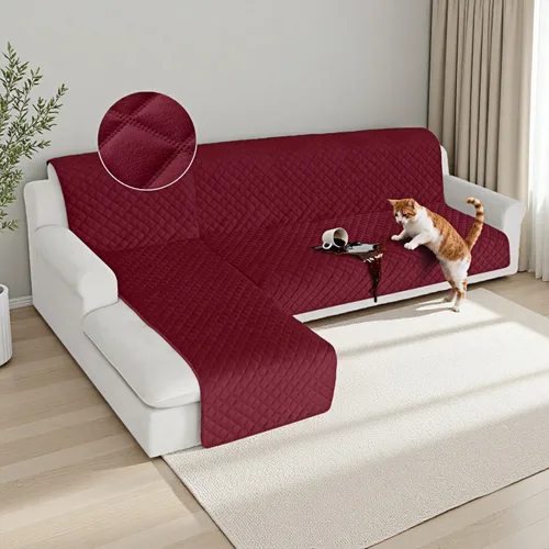 Vista 26 de HDCAXKJ Fundas impermeables para sofá modular, acolchadas de terciopelo, 2 piezas, en forma de L, lavables, gruesas, antideslizantes, con protector