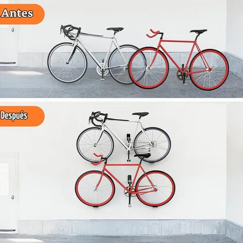 Vista 8 de WALMANN - Paquete de 2 soportes para pedales de bicicleta, soporte de pared horizontal resistente Soporte de pared para bicicleta para garaje
