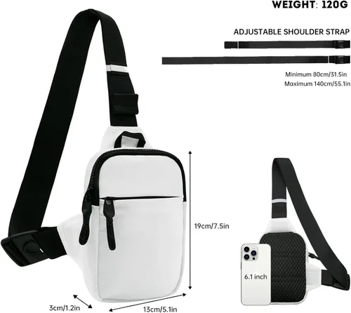Vista 2 de Long Keeper Mini bolso bandolera Bolso cruzado pequeño impermeable para hombre y mujer, bolso casual para teléfono para viajes, senderismo
