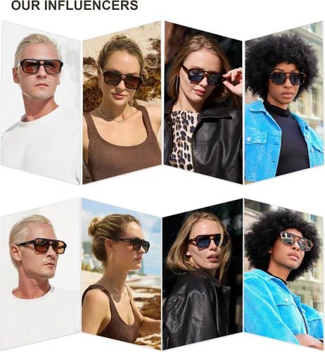 Vista 2 de SOJOS Lentes de sol estilo aviador retro para mujer y hombre, polarizados, cuadrados, inspirados en diseñadores, lentes de sol de los años 80 y 90