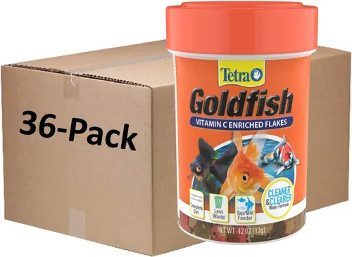Vista 18 de Tetra Goldfish Flakes, dieta nutricionalmente equilibrada para peces de acuario, copos enriquecidos con vitamina C, 0.42 onzas