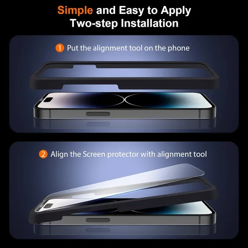 Vista 7 de 2 Pieces for iPhone 14 Pro Max Matte Tempered Glass Film