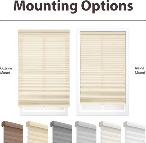 Vista 3 de DEZ FURNISHINGS Persiana celular inalámbrica con filtro de luz de 1.5 pulgadas, 18 pulgadas de ancho x 36 pulgadas de alto, alabastro