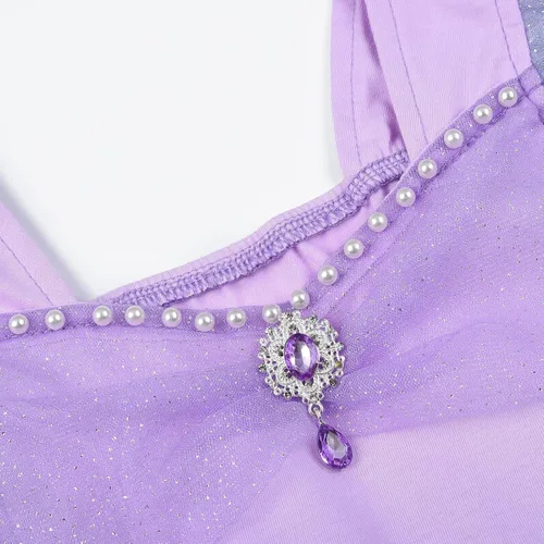 Vista 4 de JerrisApparel Disfraz de Sirenita para niñas, vestido de princesa, cosplay, juego de rol, accesorios