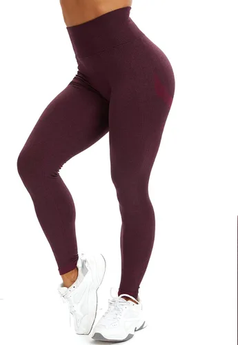 Vista 2 de SEASUM, Leggings de cintura alta con contorno de sonrisa, sin costuras, para entrenamiento, gimnasio, Yoga. Pantalones deportivos