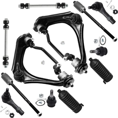Vista 115 de Detroit Axle – 12 brazos de control superiores e inferiores delanteros con rótulas, barras de unión exteriores e interiores con topes, barras