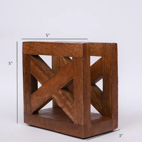 Vista 6 de EDHAS Servilletero de papel de madera, dispensador de almacenamiento de servilletas para mesas, accesorios de cocina y oficina, para restaurantes