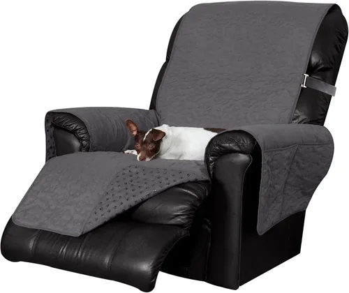 Vista 18 de Furhaven - Funda acolchada impermeable para muebles de sala de estar para perros y gatos, con diseño de patas, protector con reverso antideslizante