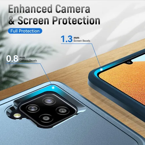 Vista 2 de Asuwish Funda protectora para Samsung Galaxy A42 5G con protector de pantalla de vidrio templado y delgada híbrida de cuerpo completo, accesorios